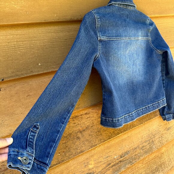 Children’s Place Dark Blue Button Up Denim Girls Jean Jacket Size 16 - Picture 12 of 12